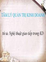 Tiểu Luận - Tâm Lý Quản Trị Kinh Doanh - Đề Tài - Nghệ Thuật Giao Tiếp Trong Kinh Doanh