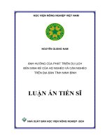 Ảnh hưởng của phát triển du lịch đến sinh kế của hộ nghèo và cận nghèo trên địa bàn tỉnh Ninh Bình