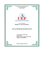 (Tiểu luận) vegan burger  mcdonald9s