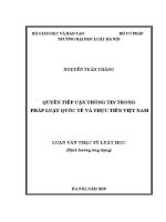 Luận văn thạc sĩ Luật học: Quyền tiếp cận thông tin trong pháp luật quốc tế và thực tiễn Việt Nam
