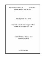 Luận văn thạc sĩ Luật học: Thực tiễn bảo lưu điều ước quốc tế về quyền con người của Việt Nam