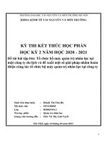 : Tổ chức bố máy quản trị nhân lực tại một công ty du lịch