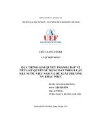 (Tiểu luận) quá trình giải quyết tranh chấp vềthừa kế quyền sử dụng đất theo luậtnhà nước việt nam và đề xuất phươngán khắc phục