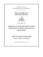 (Tiểu luận) ảnh hưởng của kols đối với gen z trong việc review các dịch vụ trên nền tảng social media