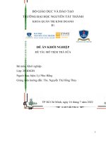 ĐỀ ÁN KHỞI NGHIỆP ĐỀ TÀI MỞ TIỆM TRÀ SỮA