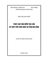 Luận văn thạc sĩ Luật học: Pháp luật bảo hiểm thai sản và thực tiễn thực hiện tại tỉnh Hòa Bình