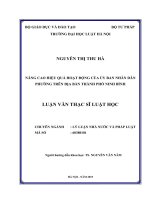 Luận văn thạc sĩ Luật học: Nâng cao hiệu quả hoạt động của Ủy ban nhân dân phường trên địa thành phố Ninh Bình