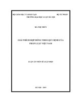 Luận án tiến sĩ Luật học: Giải thích hợp đồng theo quy định của pháp luật Việt Nam