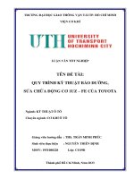 Quy trình kỹ thuật bảo dưỡng, sửa chữa động cơ 1uz – fe của toyota