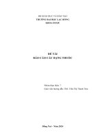 Báo cáo các dạng thuốc  Khoa Dược