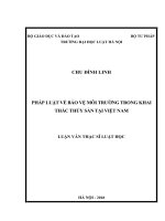 Luận văn thạc sĩ Luật học: Pháp luật về bảo vệ môi trường trong khai thác thủy sản tại Việt Nam