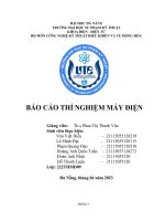 Báo cáo thí nghiệm máy điện  thí nghiệm máy điện bài số 1 máy biến áp ba pha