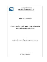 Động cơ của khách du lịch hàn quốc tại thành phố đà nẵng