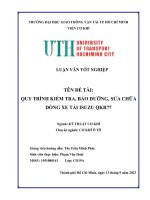 Quy trình kiểm tra, bảo dưỡng, sửa chữa dòng xe tải isuzu qkr77