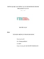 XÂY DỰNG MỘT DỰ ÁN TRANG BÁN HÀNG