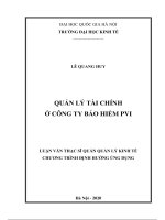 Quản lý tài chính ở công ty bảo hiểm pvi
