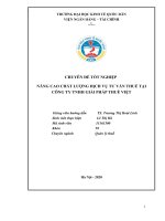 Chuyên đề tốt nghiệp: Nâng cao chất lượng dịch vụ tư vấn thuế ở Công ty TNHH giải pháp thuế Việt
