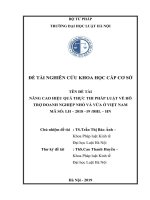 Đề tài nghiên cứu khoa học cấp Trường: Nâng cao hiệu quả thực thi pháp luật về hỗ trợ doanh nghiệp nhỏ và vừa ở Việt Nam