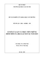 Đề tài nghiên cứu khoa học cấp Trường: Cơ sở lý luận và thực tiễn những điểm mới của Bộ luật Dân sự năm 2015