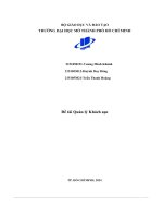 (Tiểu luận) đề tài quản lý khách sạn báo cáo cnpm quản lý khách sạn