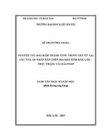 Luận văn thạc sĩ Luật học: Nguyên tắc bảo đảm tranh tụng trong xét xử tại các Tòa án nhân dân trên địa bàn tỉnh Đắk Lắk - Thực trạng và giải pháp