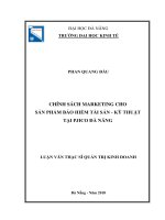 Chính sách marketing cho sản phẩm bảo hiểm tài sản – kỹ thuật tại pjico đà nẵng