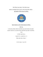 Đề tài vấn đề lượng tiền chi tiêu qua đặt hàng online hàng tháng của sinh viên trường đại học thương mại