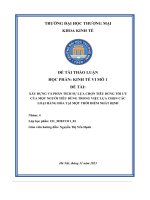 1Xây dựng và phân tích sự lựa chọn tiêu dùng tối ưu của một người tiêu dùng trong việc lựa chọn các loại hàng hóa tại một thời điểm nhất định