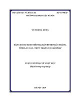 Luận văn thạc sĩ Luật học: Đăng ký hộ tịch trên địa bàn huyện Bảo Thắng, tỉnh Lào Cai - Thực trạng và giải pháp