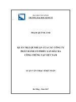 Quản trị lợi nhuận của các công ty phát hành cổ phiếu lần đầu ra công chúng tại việt nam