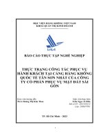 Thực trạng công tác phục vụ hành khách tại cảng hàng không quốc tế tân sơn nhất của công ty cổ phần phục vụ mặt đất sài gòn