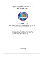Bài thảo luận  “nghiên cứu các yếu tố tác động đến quyết định mua sắm thương mại điện tử của người tiêu dùng