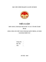 Đảng cộng sản việt nam lãnh đạo quốc phòng an ninh giai đoạn hiện nay