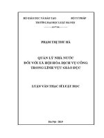 Luận văn thạc sĩ Luật học: Quản lý nhà nước đối với xã hội hóa dịch vụ công trong lĩnh vực giáo dục