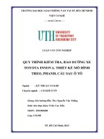 Quy trình kiểm tra, bảo dưỡng xe toyota innova  thiết kế mô hình treo, phanh, cầu sau ô tô