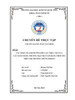 Chuyên đề thực tập: Các nhân tố ảnh hưởng đến cấu trúc vốn của các Ngân hàng Thương mại Việt Nam đang niêm yết trên thị trường chứng khoán