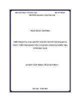 Luận văn thạc sĩ Luật học: Tiếp nhận và giải quyết nguồn tin về tội phạm và thực tiễn thi hành của Cơ quan Cảnh sát điều tra tỉnh Bắc Kạn