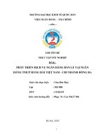 Chuyên đề thực tập tốt nghiệp: Phát triển dịch vụ Ngân hàng bán lẻ tại Ngân hàng TMCP Hàng Hải chi nhánh Đống Đa
