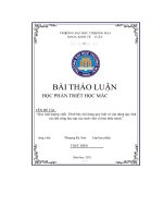 Bài tiểu luận triết học nhóm 4 “quy luật lƣợng chất  trình bày nội dung quy luật và vận dụng quy luật vào đời sống học tập của sinh viên và bản thân mình