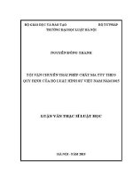 Luận văn thạc sĩ Luật học: Tội vận chuyển trái phép chất ma túy theo quy định của Bộ luật Hình sự Việt Nam năm 2015