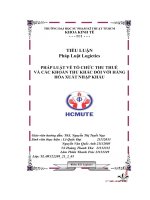 Pháp luật về tổ chức thu thuế và các khoản thu khác đối với hàng hóa xuất nhập khẩu