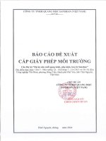 BÁO CÁO ĐỀ XUẤT CẤP GIẤY PHÉP MÔI TRƯỜNG CỦA DỰ ÁN SẢN XUẤT GỌNG KÍNH, PHỤ KIỆN, BAO BÌ SANSHAN