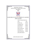 Tiểu luận dự báo nhu cầu sản xuất iphone của tập đoàn apple năm 2023