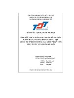 Tổ chức thực hiện giao nhận hàng nhập khẩu bằng đường hàng không tại công ty tnhh thương mại giao nhận vận tải và tiếp vận thế giới mới