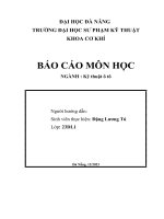 Báo cáo môn học  đề tài nhập môn ngành ô tô