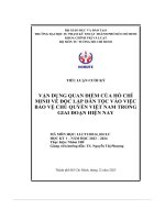 Vận dụng quan điểm của hồ chí minh về độc lập dân tộc vào việc bảo vệ chủ quyền việt nam trong giai đoạn hiện nay