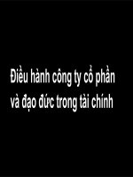 Slide điều hành công ty cổ phần và đạo đức trong tài chính