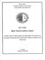 Kỷ yếu hội thảo khoa học cấp Khoa: Tương trợ tư pháp quốc tế theo điều ước quốc tế mà Việt Nam đã ký kết với nước ngoài và pháp luật Việt Nam