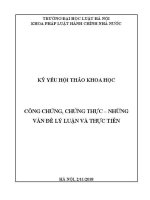 Kỷ yếu hội thảo khoa học cấp Khoa: Công chứng, chứng thực - Những vấn đề lý luận và thực tiễn
