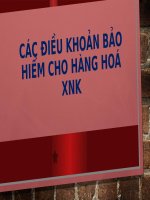 Tiểu Luận - Bảo Hiểm Hàng Hải - Đề Tài - Các Điều Khoản Bảo Hiểm Cho Hàng Hoá Xnk